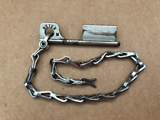 Vintage DETEX Watchman's Clock Key w/ Chain #3 #2 picture