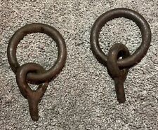 VINTAGE WROUGHT IRON HANDFORGED TETHER RING HITCHING POST RING 3 INCHES, HEAVY picture