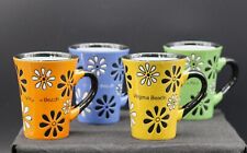 Myrtle Beach Orange Yellow Blue Green Daisy Flower Power Coffee Mugs/tea- 4 pcs picture