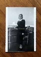 Vintage 1940s Pretty Lady at La Guardia Airport New York United Airlines Photo picture
