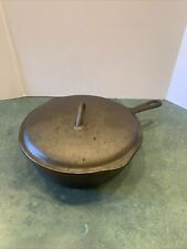Unmarked BSR No. 8 Cast Iron Chicken Fryer/Skillet w/ Lid  *Level *3”Deep *USA picture