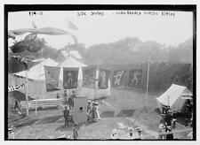 Side show concessions,Society Circus,Long Branch,August 1909,flags,people picture