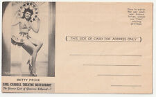 c1930s Betty Price Earl Carroll Restaurant & Bar Sunset Blvd CA VTG Postcard picture
