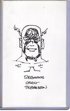 Greg Theakston Captain America Original Sketch 3x5 Index Card Signed Autographed picture