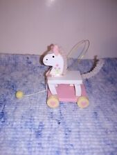 Rocking Horse Ornament Pink Vintage Wood Midwest use wear see pics picture