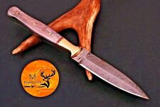 CUSTOM HANDMADE FORGED DAMASCUS STEEL THROWING BOOT KNIFE DAGGER HUNTING EDC 676 picture