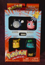1999 Pokemon Deluxe Desktop Set Pikachu Bulbasaur Jigglypuff Poliwhirl BRAND NEW picture
