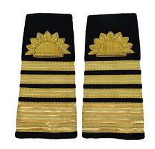 Merchant Navy Epaulette Gold Embroidered Sun 4 Bars for Admiral R2202 picture