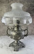 Antique B&H Bradley Hubbard Kerosene Oil Lamp 1800s Orig Glass Shade Must See picture