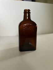 Old Plain Brown Liquor Bottle Empty 3/4 Pint 6.5 x 2.75 inches Embossed As Is picture
