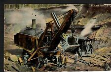 Postcard Railroad Steam Shovel Train Railway Work Scene Superior WI 1912 Flag ca picture