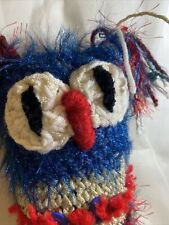 Cute & Crazy Crocheted Plush Owl in Dark Colors, Whimsical & Unique Hand made picture