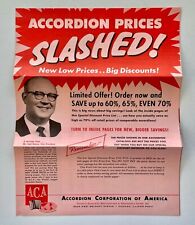 1950s Accordion Corporation of America Low Price Discount Price List Sales Flyer picture