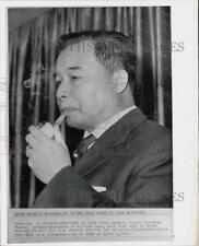 1961 Press Photo Laotian Premier Souvanna Phouma puffing his pipe - lra14417 picture