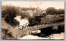 Real Photo Woolen Mill Old Bridge & Town View At Malone NY New York RP RPPC K39 picture