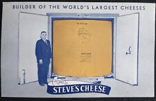 Denmark Wisconsin WI Steve's Cheese Vault Largest Cheese c1950s Postcard A48 picture