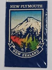 New Plymouth, New Zealand Vintage Printed Felt Square Patch Travel Souvenir New  picture