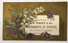 Victorian Jewelers Trade Card LA PIAGET WATCHMAKER PATERSON NJ  B64-2 picture