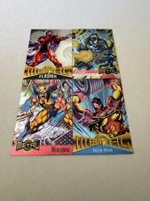 Un-Cut Sheet of 4 Cards MARVEL METAL by Fleer Flasher Venom Wolverine & Iron Man picture