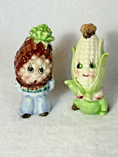 Vintage Anthropomorphic Pineapple and Corn Salt & Pepper Shakers - 1950's Japan picture