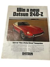 1971 Print Ad Datsun Nissan 240-Z Sport Car Automobile Win a 240-z sweepstakes picture