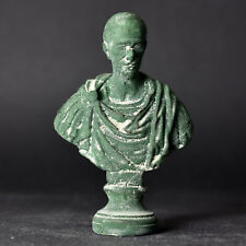 Julius Caesar in Toga Roman Hot Cast Bronze Bust Statuette Aged with Patina picture