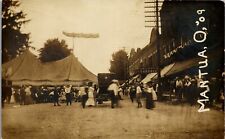 Vtg RPPC Postcard Mantua Street Tent Celebration Ohio OH Home Day 1909 Dayton picture