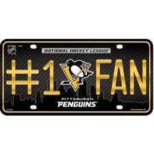 pittsburgh penguins number 1 fan nhl ice hockey logo license plate made in usa picture