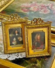 PAIR 19TH FRENCH PICTURE FRAME BRONZE GILDED WITH TIED RIBBON picture