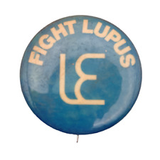 Vintage 1970s Fight Lupus LE Medical Pinback Pin Button Blue picture