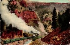 Vtg 1910s Double Track Railroad Train Eagle River Canyon Colorado CO Postcard picture
