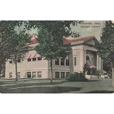 Postcard Carnegie Library Greenville Ohio Vintage Linen Unposted 1930-1950 picture