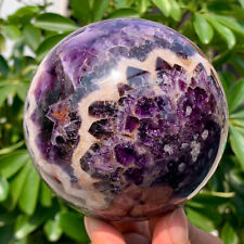 2.71LB Natural Dream Amethyst Quartz Crystal Sphere Ball Healing picture