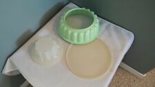 Vintage 3-pc Tupperware Jello Mold 6 Cup Spring Green Jel-n-Serve Ring w/ insert picture
