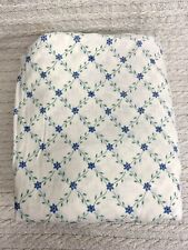 Vintage Jcpenney Full Flat Sheet Blue White Trellis Floral picture
