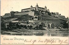 Vtg Gruss aus Wurzburg Germany Die Marienburg Castle Postcard picture