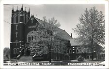 EDEN EVANGELICAL CHURCH real photo postcard rppc EDWARDSVILLE ILLINOIS IL picture