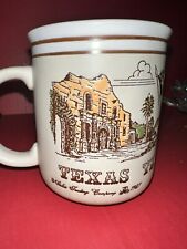 Vintage 1987 Texas Stoneware Coffee Mug in Relief Souvenir  picture