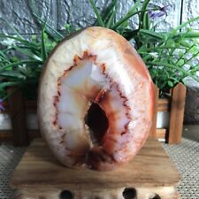 1500g Natural Beautiful Colourful red agate Geode polishing furnishingarticle Gg picture