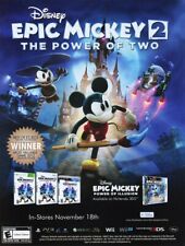 Epic Mickey 2 Power Of Two Wii Original 2013 Ad Authentic Video Game Promo picture