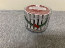 Holiday Time Christmas Village White Picket Fence w/Garland & Red Bows picture