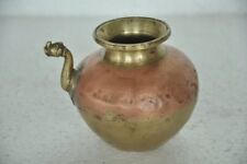 Old Brass & Copper Handcrafted Lion Face Nozzle Unique Holy Water Pot picture