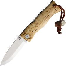 Karesuando Kniven Sami Tan Curly Birch Wood Folding Pocket Knife 406002 picture