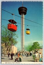 Postcard Texas San Antonio 1968 World's Fair Hemisfair Tower Of Americas picture