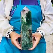 5.39LB Natural Colourful Fluorite Obelisk Quartz Crystal Tower Point Healing picture