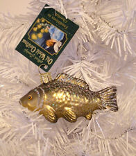 2013 OLD WORLD CHRISTMAS - CARP FISH -BLOWN GLASS ORNAMENT NEW W/TAG picture