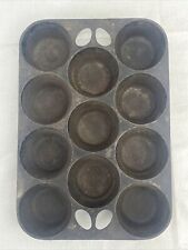 🔥 Vintage Unmarked Wagner Ware USA Cast Iron Muffin Pan 11 Cup Nice picture