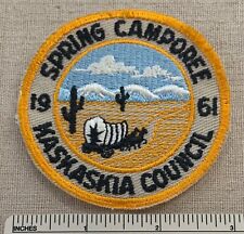 Vintage 1961 KASKASKIA COUNCIL Boy Scout Spring Camporee PATCH BSA Camp Badge picture