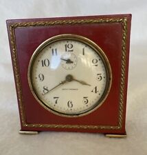 Vintage SETH THOMAS “SEVERN” Wind-up Mahogony Color Alarm Clock Works Tested picture