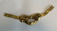 Vtg Ornate Solid Brass Ribbon Bow Wall Art Hanging Decor Hollywood Regency Style picture